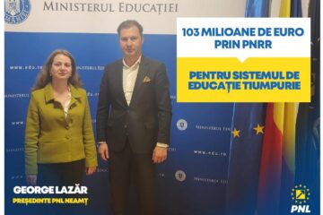 George Lazăr, președinte PNL Neamț: „103 milioane de Euro vor fi alocate prin PNRR pentru sistemul de educație timpurie”