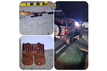 Autoturism verificat în localitatea Ion Creangă: polițiștii au găsit mai multe cartușe cu glonț și o armă de vânătoare
