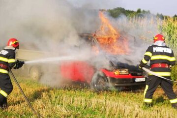 Intervenții de urgență a salvatorilor nemțeni: misiuni din data de 21.08.2023: incendiu autoutilitară, incendii vegetație, accident rutier cu victime